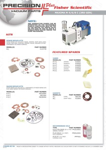Ressort de compression, piston, Fisher Scientific, Welch, Maxima, DirecTorr, Pièce# 619426