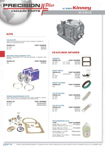 Kit de remplacement de roulement, Kinney, piston rotatif, Pièce# 809999